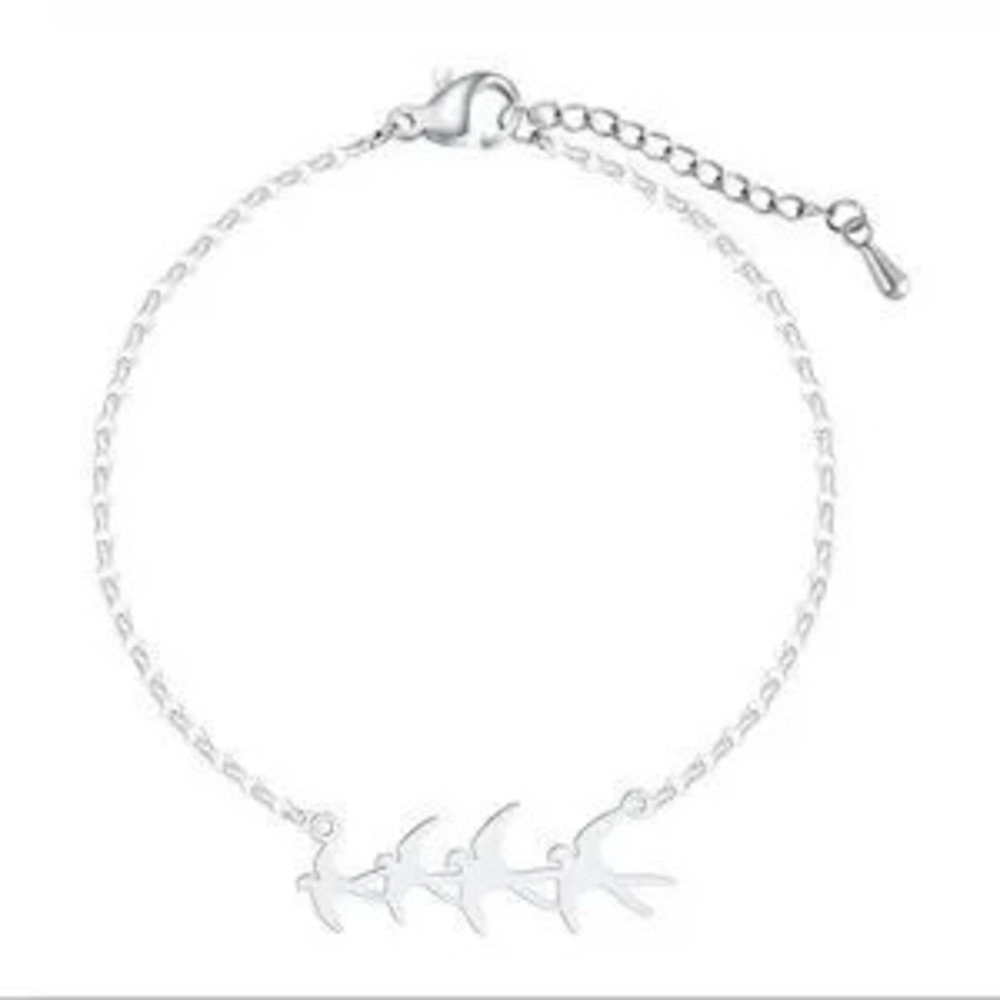 Silver Swallow Bird Bracelet
